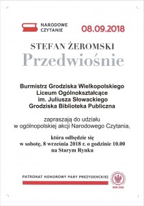 PLAKAT NARODOWE CZYTANIE 2018